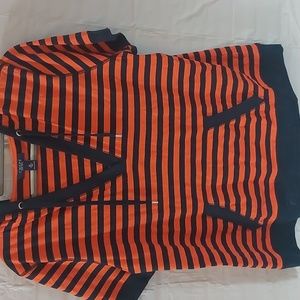 Champs summer stripped hooded shirt short sleeve top.